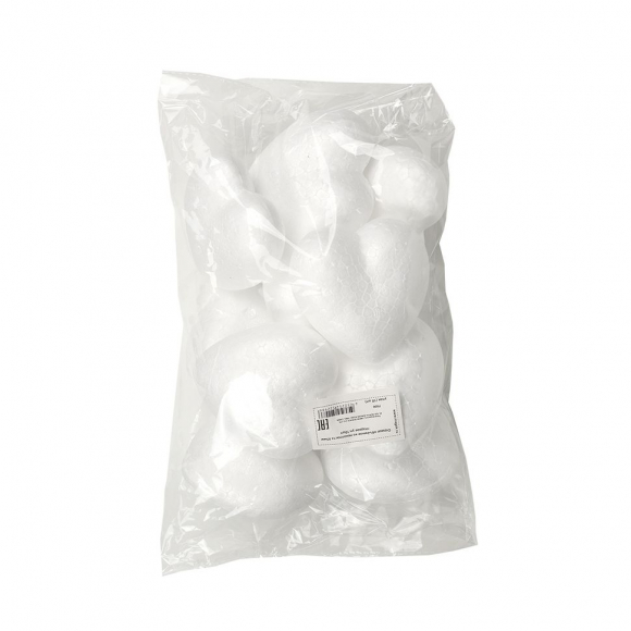 Сердце объёмное из пенопласта 85мм гладкое уп.10шт