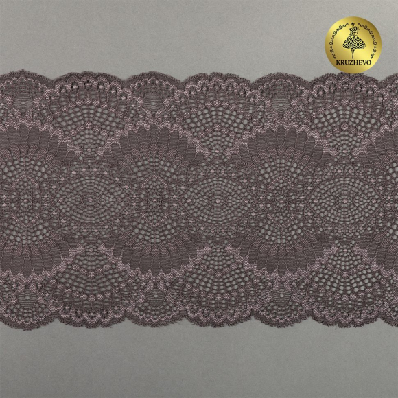 Кружево-стрейч KRUZHEVO арт.TBY.30239 шир.195мм цв.3094 тауп уп.25м