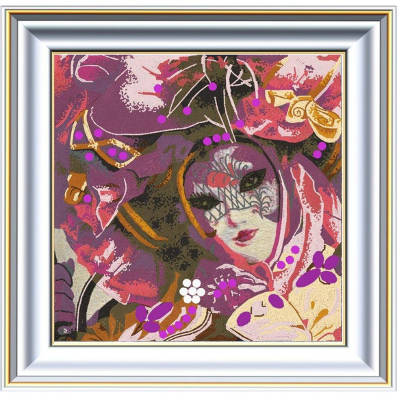 Рисунок на ткани (Бисер) КОНЁК арт. 8433 Коломбина 1 40х40 см