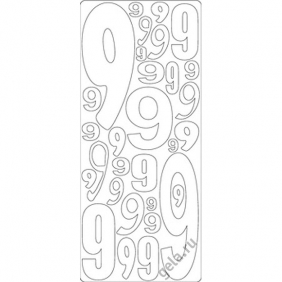 Наклейки контурные "Цифры с №9"