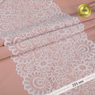 Кружево-стрейч KRUZHEVO арт.TBY.YSTL00839 шир.205мм цв.004 сумрачно-белый уп.25м