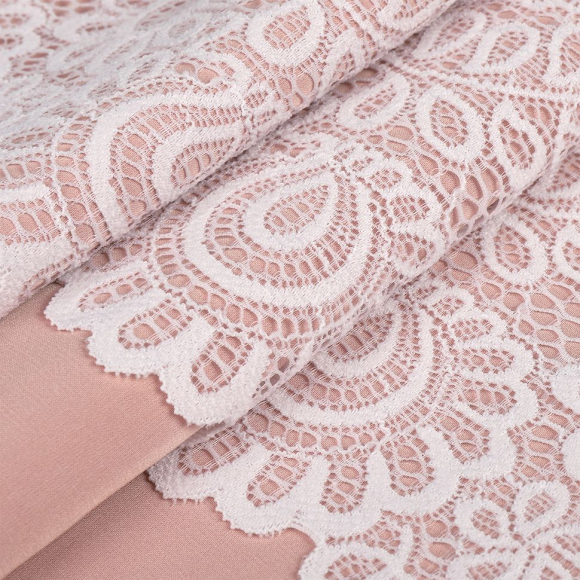 Кружево-стрейч KRUZHEVO арт.TBY.YSTL00839 шир.205мм цв.004 сумрачно-белый уп.25м