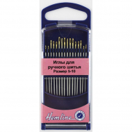 71450_Иглы для ручного шитья с острым кончиком в пластиковом контейнере №5-10, 16 шт