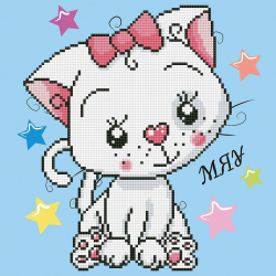 Кристальная мозаика на холсте ФРЕЯ арт.ALV-86 Мяу! 30х30 см