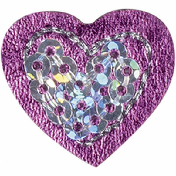 Термоаппликация "Маленькие розовые сердечки с блёстками"