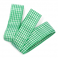 Лента тканевая с рисунком Клетка арт.TBY.LDTK2407 шир.25мм цв.зеленый/голубой уп.20м