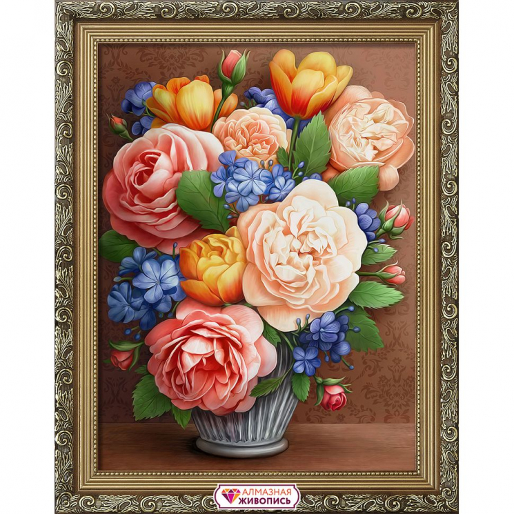 Набор для изготовления картин АЛМАЗНАЯ ЖИВОПИСЬ арт.АЖ.1859 Ретро букет 30х40 см