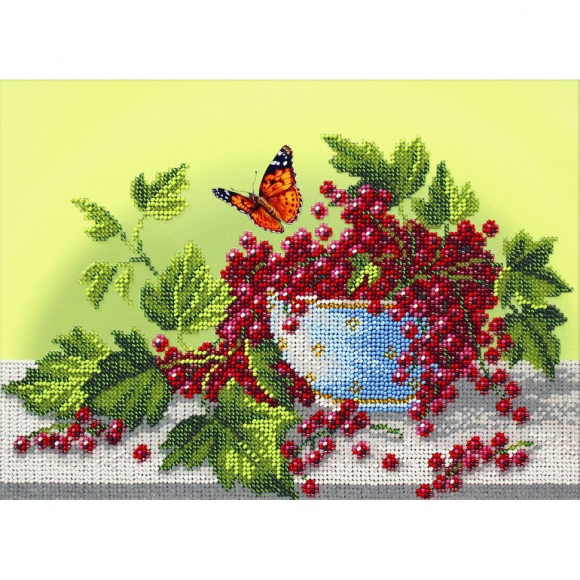 Набор для вышивания бисером ПАУТИНКА арт.Б-1301 Смородинка 28х20 см