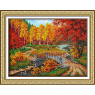 Набор для вышивания бисером ПАУТИНКА арт.Б-1436 Осенняя пора 38х28 см Набор для вышивания бисером ПАУТИНКА арт.Б-1436 Осенняя пора 38х28 см