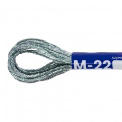 Нитки для вышивания Gamma мулине NM металлик 100% полиэстер 12 x 8 м цв.М-22 серебряный