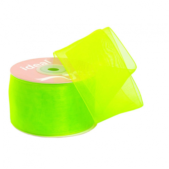 Лента капрон (органза) IDEAL шир.50мм цв.1043 салатовый уп.27,4 м