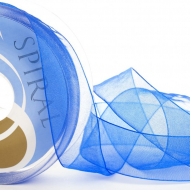 19310_Лента органза SAFISA 39 мм, 25 м, цвет 42, голубой темный