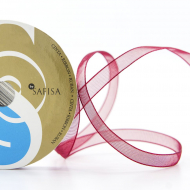 32037_Лента органза SAFISA мини-рулон, 7 мм, 4,5 м, цвет 30, бордо