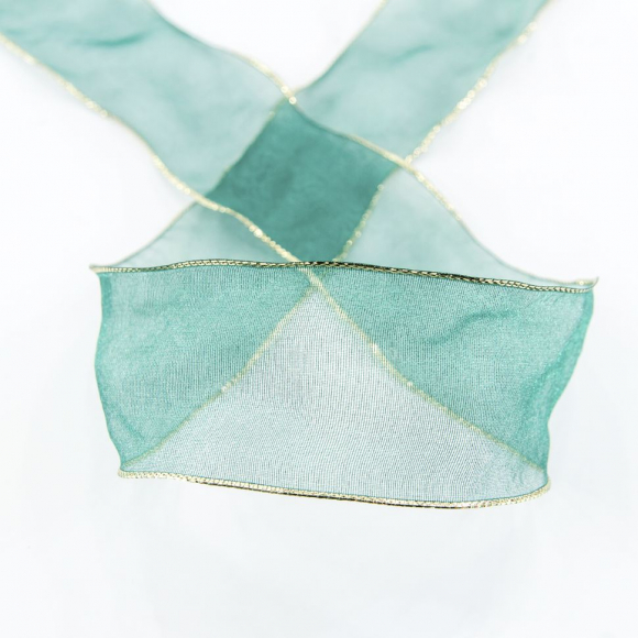 Лента органза "с памятью" SAFISA, 38 мм, 25 м цвет 97, болотный