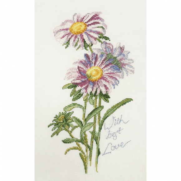 Набор для вышивания МАРЬЯ ИСКУСНИЦА арт.06.002.36 Садовые астры 15х30 см