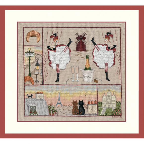 Набор для вышивания Le Bonheur des Dames арт.2669 Paris De Lin (Парижское счастье) 24,5х22,5 см