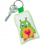 Набор для вышивания PERMIN арт.11-4319 Брелок Зелёная сова 5х7 см