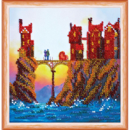 Набор для вышивания бисером АБРИС АРТ арт. AM-153 Соединение сердец 15х15см