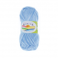 Пряжа ALPINA HOLLY MELANGE (100% мерсеризованный хлопок) 10х50г/200м цв.06 голубой/т.голубой