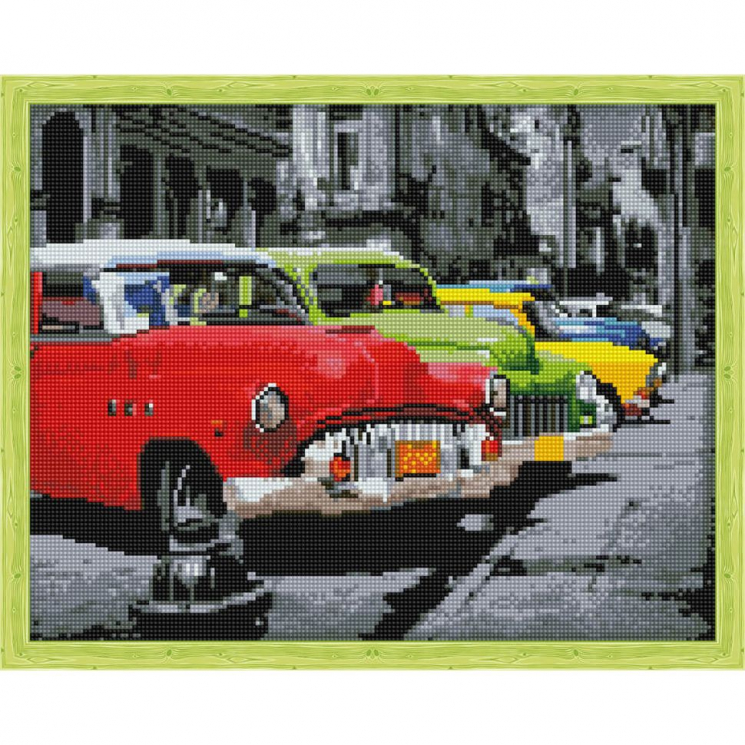 Алмазная вышивка Автомобили ретро QA202723 40х50 тм Цветной