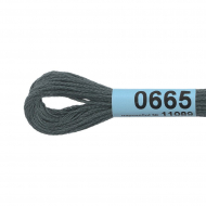 Нитки для вышивания Gamma мулине (0207-0819) 100% хлопок 24 x 8 м цв.0665 т.серый