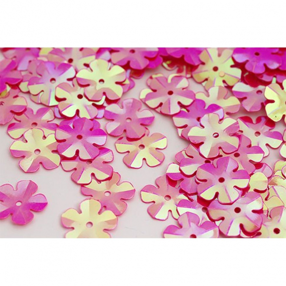 Пайетки россыпью арт.TBY-FLK465 14мм цв.028 ярк.розовый уп.50г