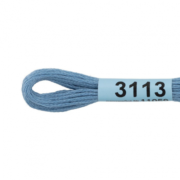 Нитки для вышивания Gamma мулине (3071-3172) 100% хлопок 24 x 8 м цв.3113 голубой
