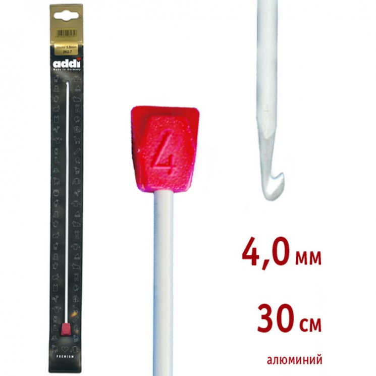 Крючок вязальный "Тунисский" алюминий addiTun tunesische №4 30 см