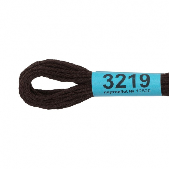 Нитки для вышивания Gamma мулине (3173-6115) 100% хлопок 24 x 8 м цв.3219 т.т.коричневый