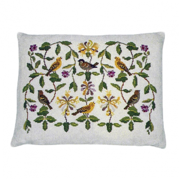 186778_Набор для вышивания подушки: "Карприфойл и птицы"