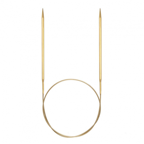 158152_Спицы круговые позолоченные с удлиненным кончиком, №1,5, 120 см