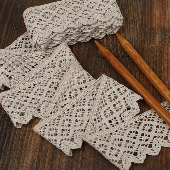 Кружево хлопковое KRUZHEVO 50мм арт.TR.1003 цв.09 лен, уп.3м Кружево хлопковое KRUZHEVO 50мм арт.TR.1003 цв.09 лен, уп.3м