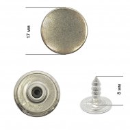 Пуговицы джинсовые сталь 17мм гладкая New Star цв. никель уп. 1000шт