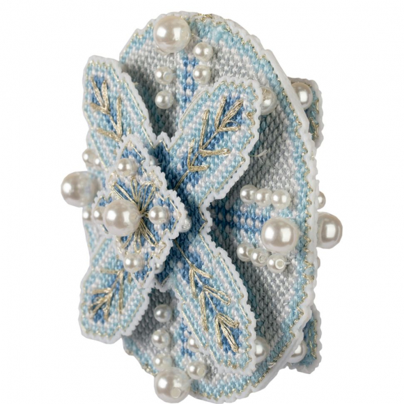 Набор для вышивания PANNA арт. IG-7299 Новогодняя игрушка. Голубой шар 8,5x8,5 см