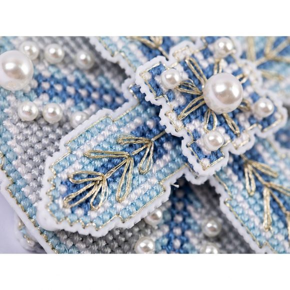 Набор для вышивания PANNA арт. IG-7299 Новогодняя игрушка. Голубой шар 8,5x8,5 см