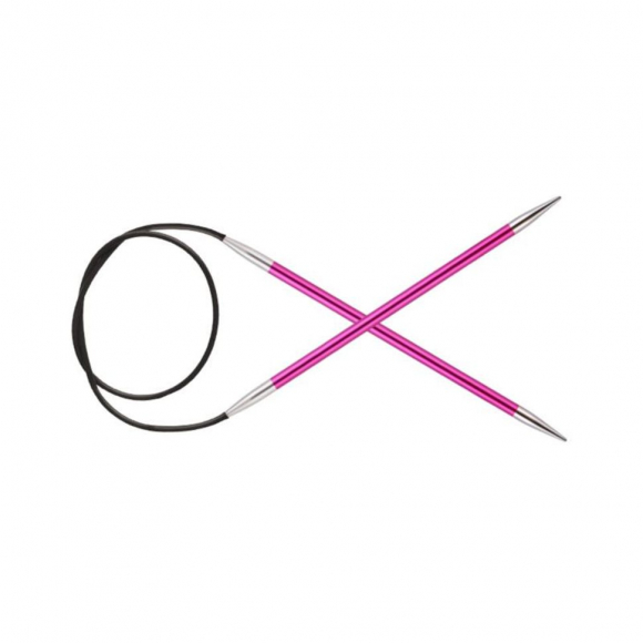 47071 Knit Pro Спицы круговые для вязания Zing 5мм/40см, алюминий