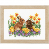 174090_Набор для вышивания "Кролики с цыплятами"