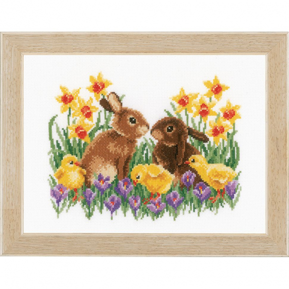174090_Набор для вышивания "Кролики с цыплятами"