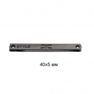 Лэйбл металлический Style арт.TBY.8882 40х5мм цв.никель черный уп.50шт