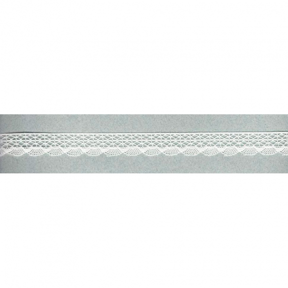 Мерсеризованное хлопковое кружево, 20 мм, цвет белый