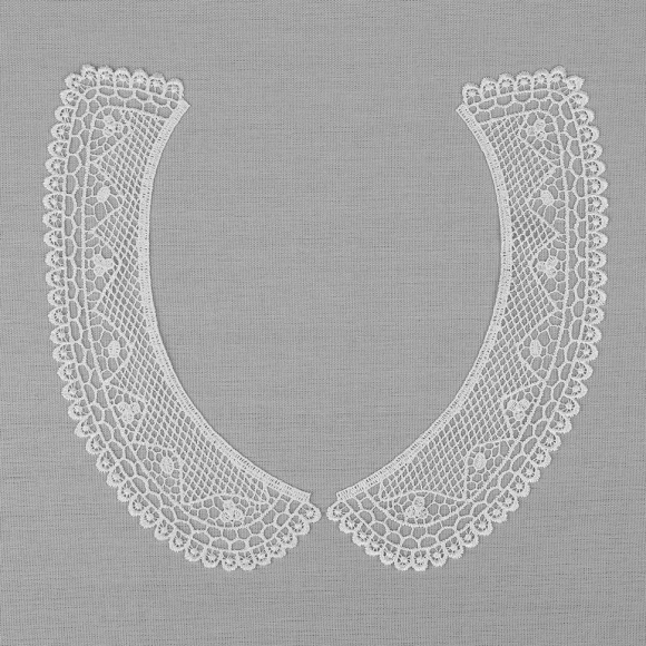 Воротник гипюр KRUZHEVO арт.TR.12GY82 21х6см цв.01 белый уп.50 комп