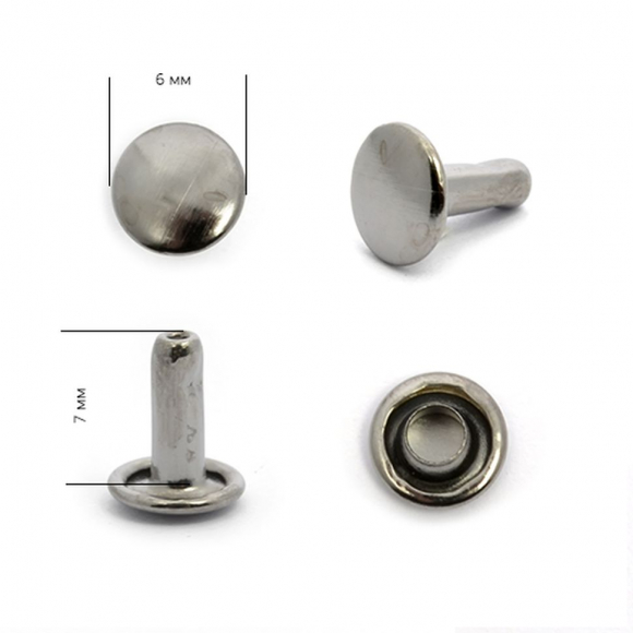 Хольнитены двухсторонние сталь New Star №0 6х6 (7,9мм) цв. черный никель уп. 500шт