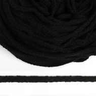 Шнур плоский плетеный х/б 5мм TBY62576 цв.черный уп.50м