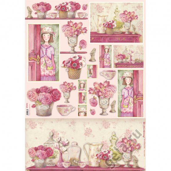 41050_Карта для декупажа "Розовый дом"