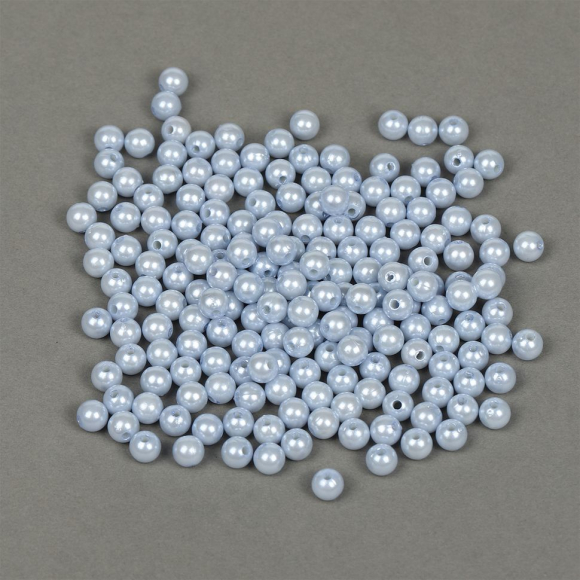 Бусины MAGIC 4 HOBBY круглые перламутр 8мм цв.A26 голубой уп.50г (213шт)