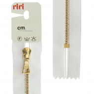 29222_Молния металл, Gold, неразъёмная, на атласной тесьме, 4 мм, 16 см, цвет 2101, белый