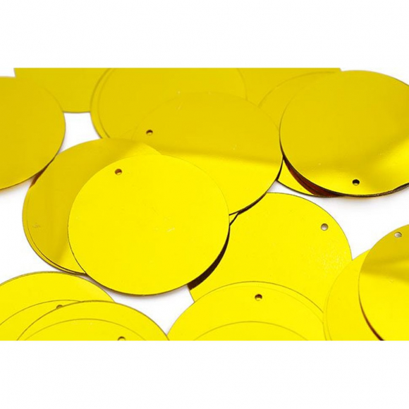 Пайетки россыпью арт.TBY-FLK129 25мм цв.A007 желтый уп.50г