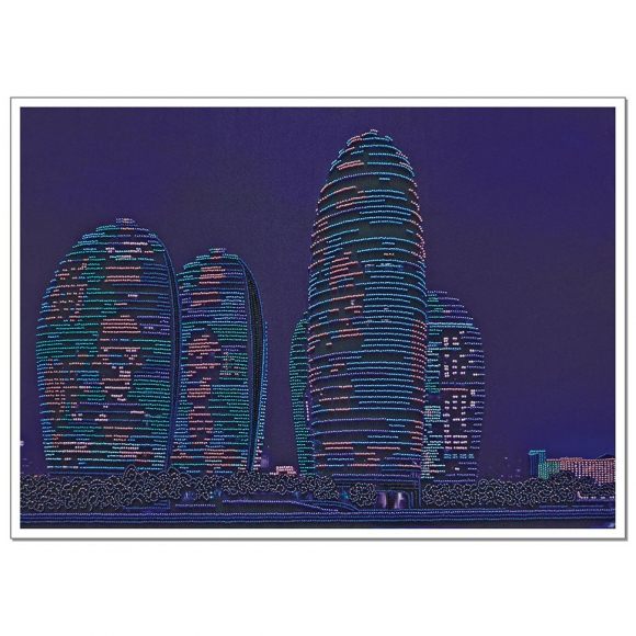 Набор для вышивания бисером НОВА СЛОБОДА арт.ДК1103 Небоскрёбы 54х38 см