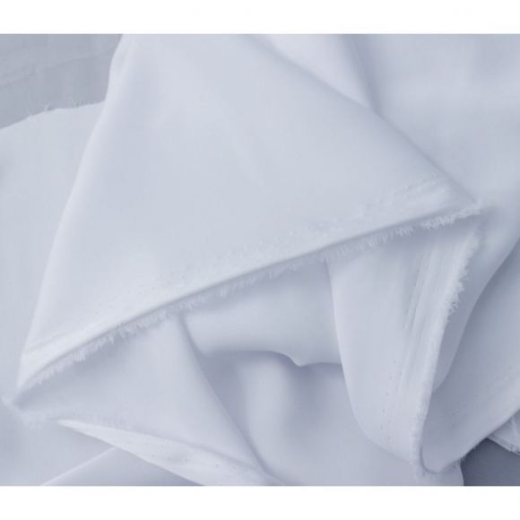 Ткань шелк Армани 89 г/м? 97% полиэстер, 3% спандекс шир.148 см арт.Р.11270.01 цв.01 белый уп.25м