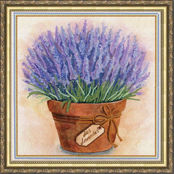 Рисунок на ткани (Бисер) КОНЁК арт. 8441 Нежная лаванда 25х25 см